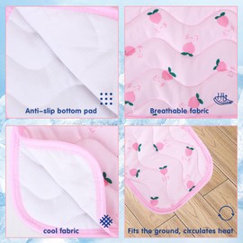 2Pcs Small Animals Cooling Mat Bed Rabbit Hamster Cooling Pad Summer Ice Silk Sleeping Bed for Small Pet Puppy Guinea Pigs Hamster Rabbits Hamsters Cat 30 * 22cm/11.8 * 8.7in (Peach)