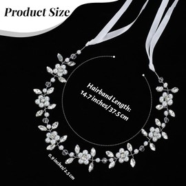 Gjinxi Flower Girl Headpiece, Pearl Rhinestones Bridal Princess Headband Hair Accessories, Exquisite Wedding Crystal Crown for Girls and Bride, Cute Flower Girls First Communion Birthday Hair Piece