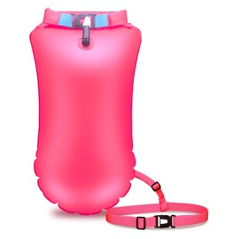 Swim Buoy for Open Water, High-Visibility Swim Safety Float Waterproof Dry Bag for Swimmers Triathletes Kayakers Snorkelers, Swimming Open Water Buoy for Safer Swim Training