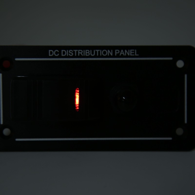 Toggle Switch Panel 12‑24V On Off Aluminum Red LED Indicator