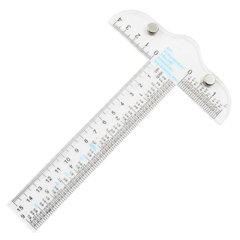 Murtenze 2 Pack Acrylic Clear T-Square Ruler, 6" Transparent T