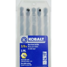 3/8" Black Oxide Twist drill Bit Kobalt Box of 25 Bits