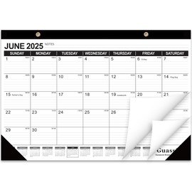 GuassLee Desk Calendar 2025-2026 - 19 Months Academic Calendar 17" × 11.5" Desktop Calendar from Jun. 2025 to Dec. 2026 with Julian Date for Home School Office Desk Top Organizing