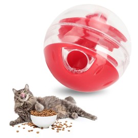Qcwwy Spielzeugball für Undichtes Katzenfutter, Interaktiver Langsamer Futterspender, Puzzleball für Katzen, Leckerli-Spender, Spielzeug für Gelangweilte Katzen, Lindert Langeweile,