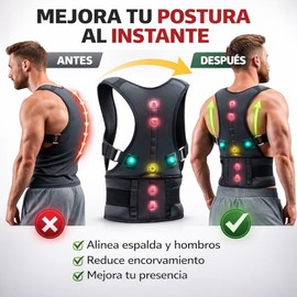 Zen Zen Chaleco Corrector Postura Con 10 Imanes de terapia Para Hombre Y Mujer (Negro, Grande)