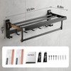 VOLPONE 24 Inch Towel Rack with Towel Bar Holder Foldable