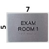 BUILDINGSIGNS.COM EXAM Room 1 Sign with Tactile Text and Braille