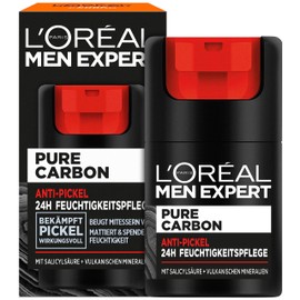 L'Oréal Men Expert Anti-Pimple Moisturiser, Effectively Fights Pimples, Pure Carbon, 1 x 50 ml
