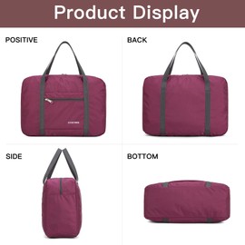 F.FETIVIN Personal item travel bag 17.7x12.6x6.3 for Spirit Airlines Lightweight carry on duffle bag waterproof for Gym,Sports,Vacation(Wine)