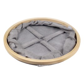 Foldable Bamboo Laundry Hamper without Lid - Decor Essentials for Any Room - Small - Circular - Gray