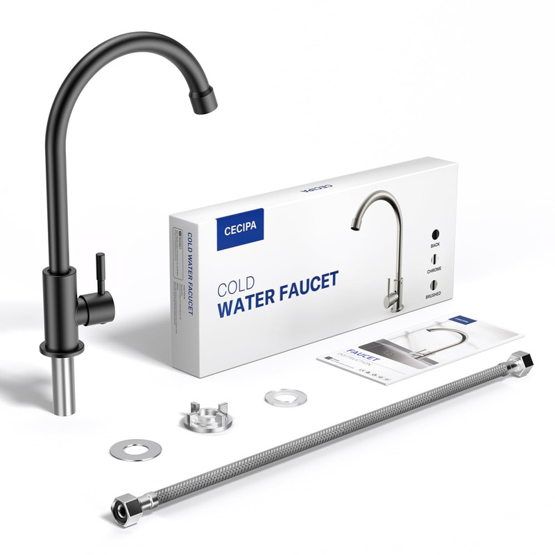 CECIPA Cold Water Tap Black, Tap Only for Cold Water