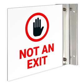 Not an Exit Projecting Sign, Double Sided, 6x6 Inches, ACM, with Brushed Nickel Accessory, Made in USA