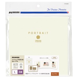 HAKUBA Paper Square Mat No.1770 AZ [L Size 3 openings (square × 3 sheets) Cream] Thin and Simple Design Portrait and Landscape Photo Mat Paper Frame AMZM1770-L-3CR 4977187002669