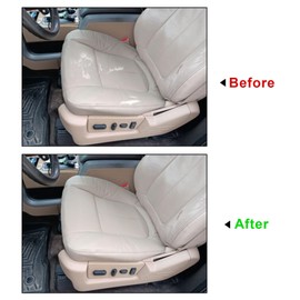 Priprilod Perforated Leather Tan Driver Side Bottom Replacement Seat Cover Compatible with Ford F150 Lariat 2009 2010 2011 2012 2013 2014