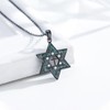 Kootwo Star of David Necklace 925 Sterling Silver Black Cross
