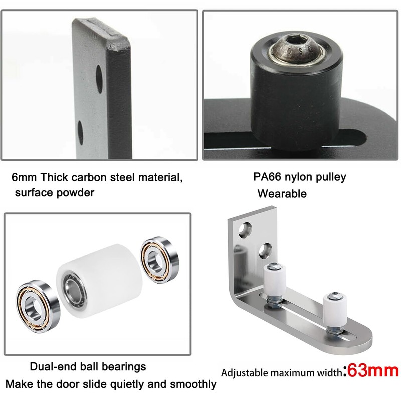 TeTupGa 2 Pack Sliding Barn Door Floor Guides, Flush Sliding