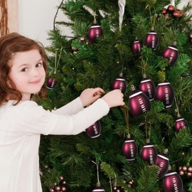 9PCS Football Christmas Ball Ornament for Xmas Tree - MuRealy Upgraded Shatterproof Christmas Decorations Tree Balls Xmas Hanging Balls for Christmas Trees Wedding Party Holiday Decorations