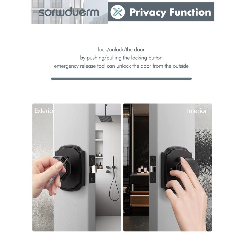SORWDUERM 2 Pack Oil Rubbed Bronze Door Knobs Interior Privacy