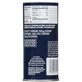Morton Morton Lite Salt, 11 Ounce Canister (Pack of 12)