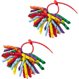 Luggage Pom Poms for Suitcases, Curly Luggage Identifiers with Secure Silicone Tie - Vibrant & Reusable Cute Luggage Tags for Suitcase, Backpack, Stroller