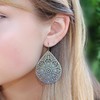 Lace Cutout Dangle Earrings, Lightweight Teardrop on Hypoallergenic Titanium Hooks