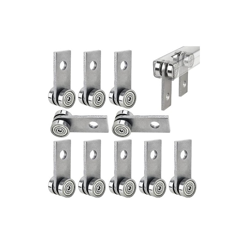2 Wheels Trolley Assembly Rollers, 2 Bearings Channel Hardware, Stable