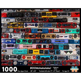 RetroPop - Boomshakalaka 1000 Piece Puzzle - Cool and Colorful Vintage Boomboxes - Beautifully Photographed Curated Collection - Challenging and Fun 1000 Piece Puzzle for Adults and Kids