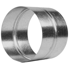 HVAC OV Galvanized Steel Coupling - 4" Inch Fit - Round Duct Pipe Connector and Extension - Available in Different Sizes to Suit