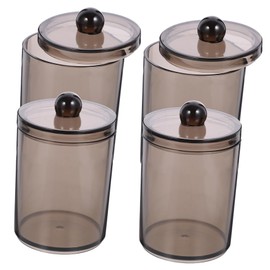 Baluue Bathroom Organizer Set 4 Cotton Swab Containers with Lids Cotton Ball Holder Storage Jars