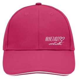 huuraa Baseballcappy Arnstadt verliebt Geschenk Unisex Kappe Pink/White Arnstadt Mitbringsel