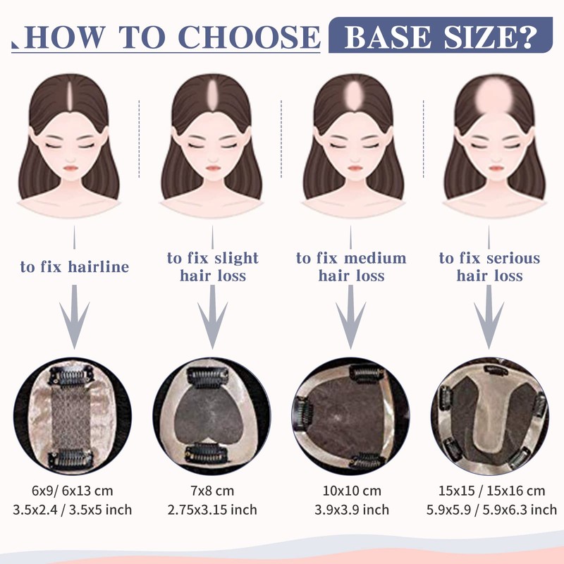 14inch Hair Toppers for Thinining Hair Women Real Human Hair