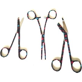 Set of 3 Bandage Scissors 5.5", Stitch Scissors 4.5" and Hemostat 5.5" Straight Made of Premium Quality Stainless Steel Scissors