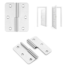 3.5 Inch Lift Off Hinge| HSMT-hinges 304 Stainless Steel Hinges, Detachable Slip Joint Flag Hinges for Wooden and Metal Doors, Windows, and Various Functional Metal Equipment (Left Handed, 18 PCS)