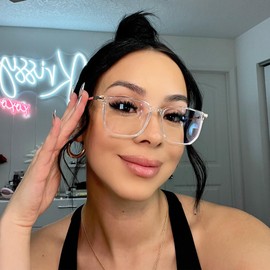 Zeelool Readers Retro Rectangle Reading Glasses for Women Men with Standard Anti-Reflective Coating Fezell ZTT123484-02(Crystal, 2.50)