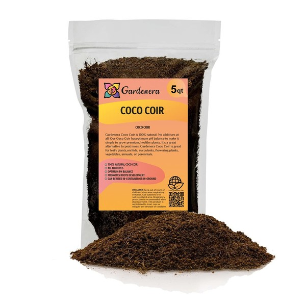 GARDENERA Organic Coconut Coir Mix for Home Gardening - 5