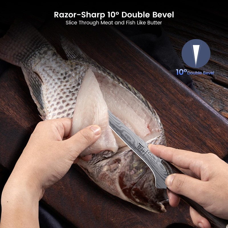 SYOKAMI Fillet Knife, Razor Sharp 7.2 Inch Boning Knife, High