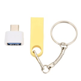 USB Flash Disk Usb2.0 TypeC Mobile Phone Computer Dual Use U Disk High Speed Flash Drive with Keychain(256GB Gold)