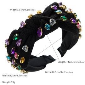 scicent Black Headband Bridesmaid Hair Accessories for Festival Jewelry Hair Band Wide Knotted Hairbands Vintage Head Bands Party Top Knot Hair Hoop Girls Hairband - 25819