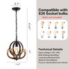 NEARLED Rustic Antler Pendant Light, Metal Globe with Resin Antlers,