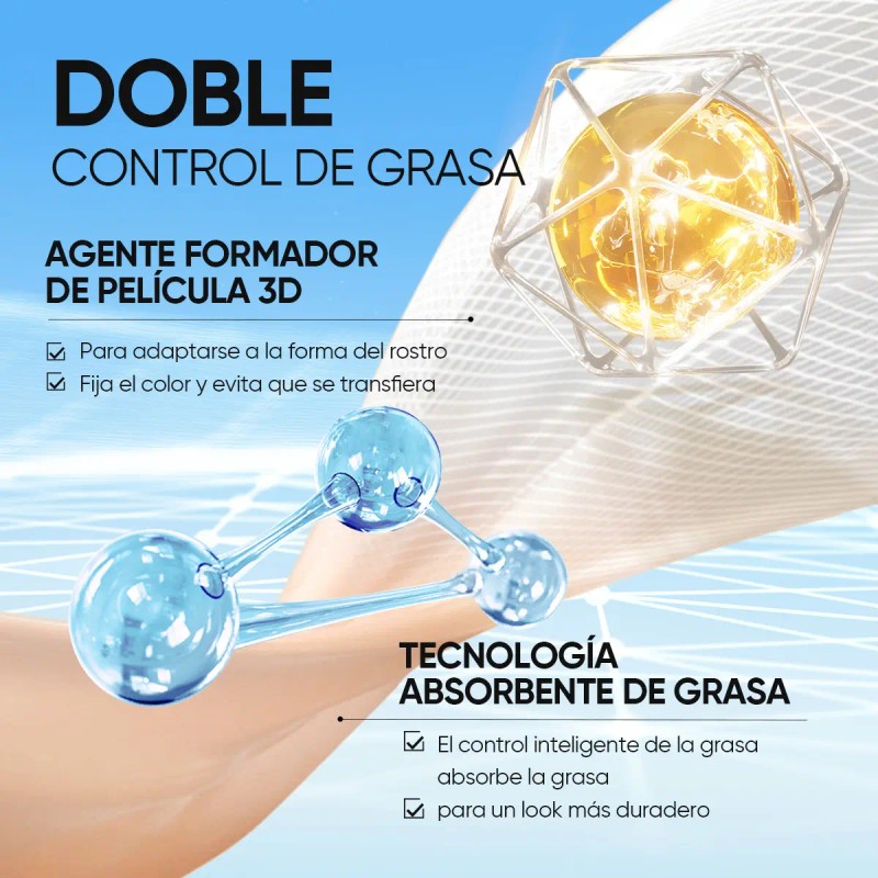 Skintific Power Matte Cushion Control Grasa Larga Duración