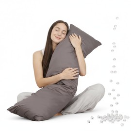 ZonLi Weighted Body Pillow (48" x 14") 8.5lbs,Quilted Glass Beads Body Pillows for Adults Weighted Pillow for Deep Sleepers,Full Body Pillow for Side Sleepers,Memory Foam Pillow with Removable Cover