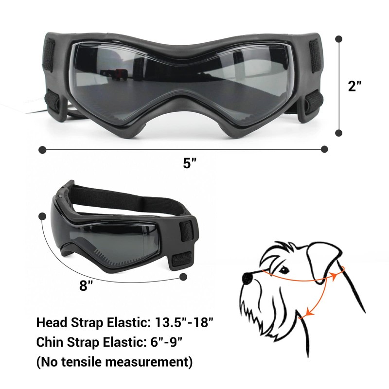 PETLESO Dog Goggles Small Breed, UV Protection Dog Sunglasses for