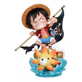 MR. GADGETS Figura Coleccionable Monkey D. Luffy One Piece 22cm, Barco Thousand Sunny, Serie Animada, Estatuilla de PVC Decorativa, Juguetes para Niños, con Caja, Ideal para Regalo