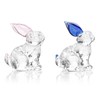 Feelfly Glass Rabbits Figurines Crystal Bunny Collectibles Statues Easter Decor