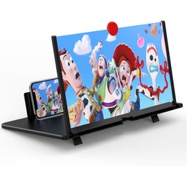 14" Screen Magnifier for Cell Phone - Mobile Phone 3D HD Magnifying Projector Screen Enlarger for Movies, Videos and Gaming – Foldable Phone Stand with Screen Amplifier–Compatible with All Phones
