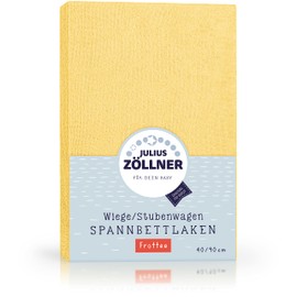 Julius Zöllner Terry Cloth Fitted Sheet for Cradles and Bassinets, 90 x 40 cm, Assorted Colours Banana 40x90 cm Banana