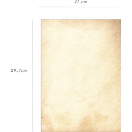 100 x Thicker 120GSM Sheets of Old Looking/Vintage Design Paper DIN A4. Great for Vintage invites and Letters