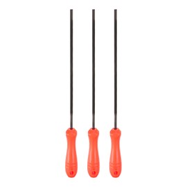 HARFINGTON 3pcs Chainsaw File, 4.8mm (3/16-inch) Round Sharpening Files Tool with Plastic Handle for Chain Chainsaw Sharpening, Grinding, Orange, Grey