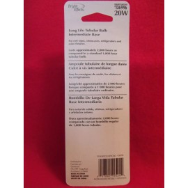 BRIGHT EFFECTS TUBULAR BULB, 20 WATT 120 VOLT FOR LIGHTS, BRIGHT EFFECTS #136996, STOCK #18