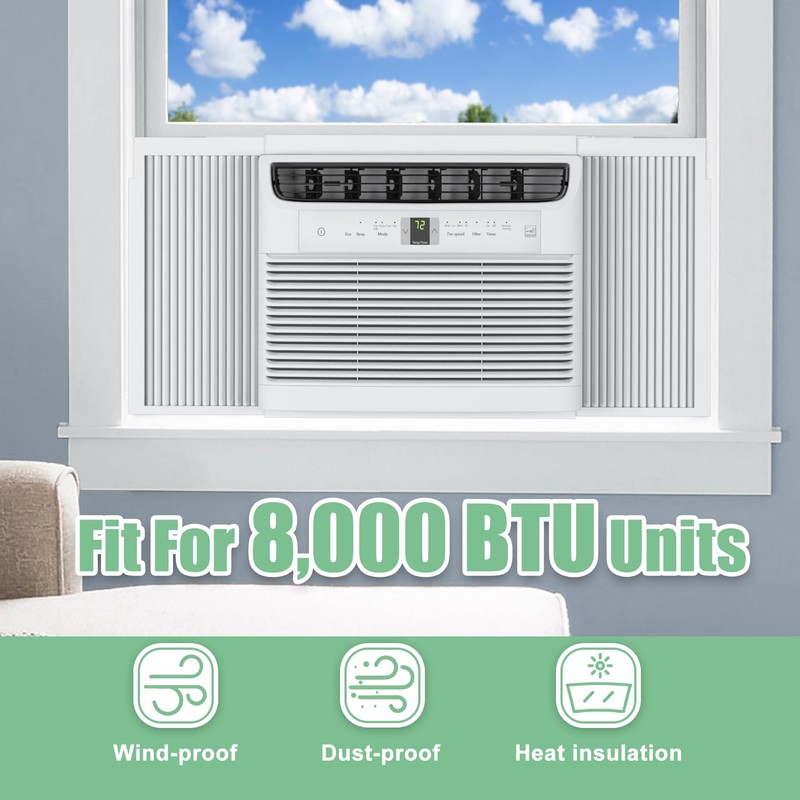 Memrita Window AC Side Panels with Frame Set,Air Conditioner Accordion